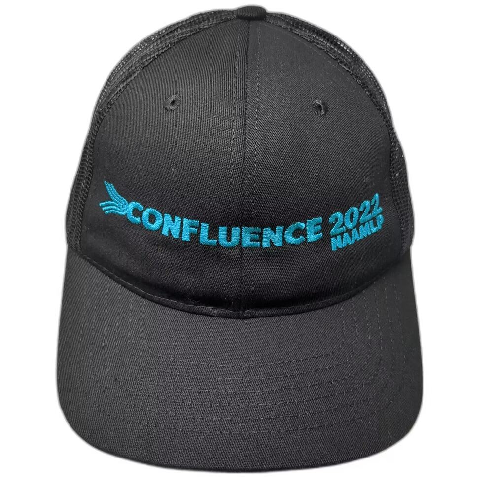 Classic Caps Trucker Hat Black Blue OS Snapback Confluence 2022 NAAMLP USA Made
